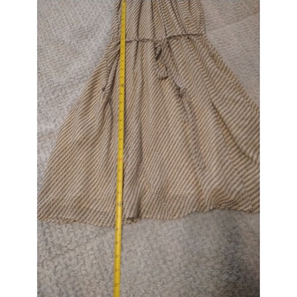 Theory 100% Silk Knee Length Sleeveless Dress Beige Boho Cottagecore Feminine - Picture 8 of 11